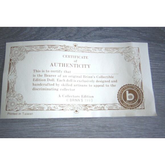 NEW Brinn's 1993 ENGLISH GARDEN SANTA 16" DOLL Porcelain Father Christmas Decor - Picture 6 of 12